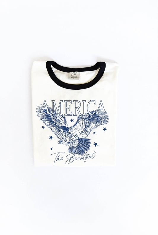 AMERICA THE BEAUTIFUL Ringer Graphic T-Shirt